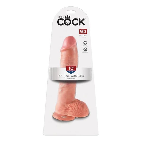 King Cock 10" Cock with Balls Flesh