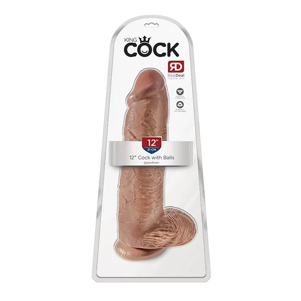 King Cock 12 Inch Cock W/Balls Tan