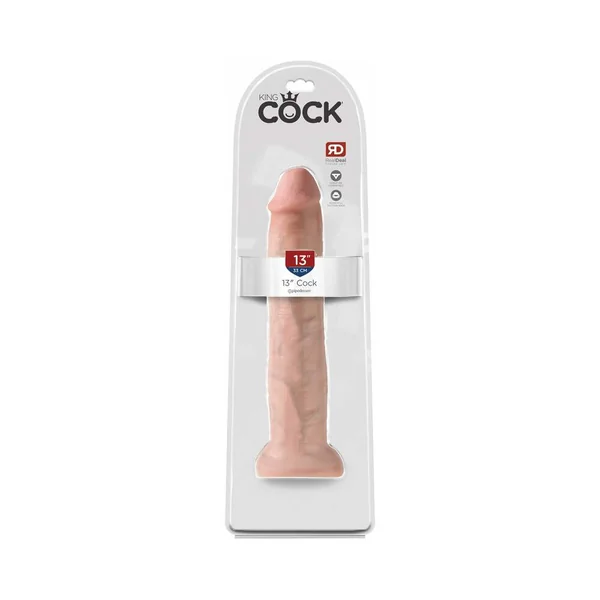 King Cock 13 inches Cock Realistic Dildo With Suction Cup Beige