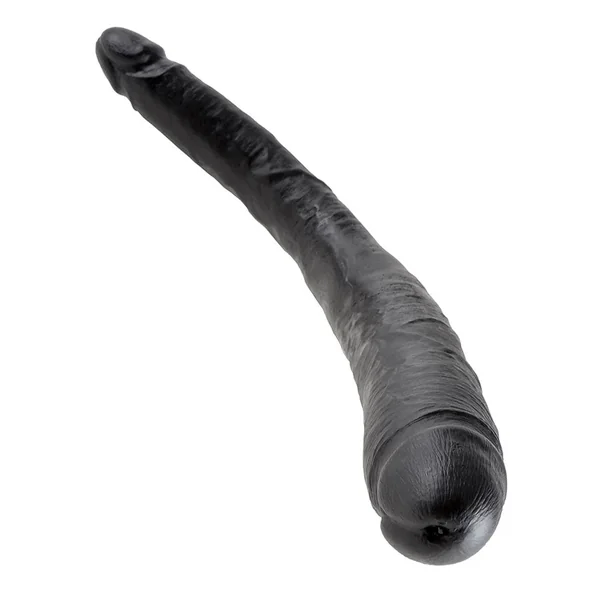 King Cock 16 Inch Tapered Realistic Double Ended Dildo Black
