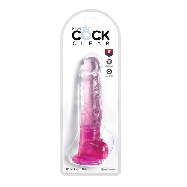 King Cock Clear 8in W/ Balls