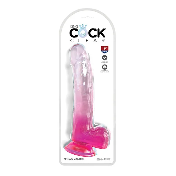 King Cock Clear 9in W/ Balls