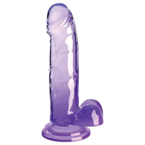 King Cock Clear With Balls 7in Purple