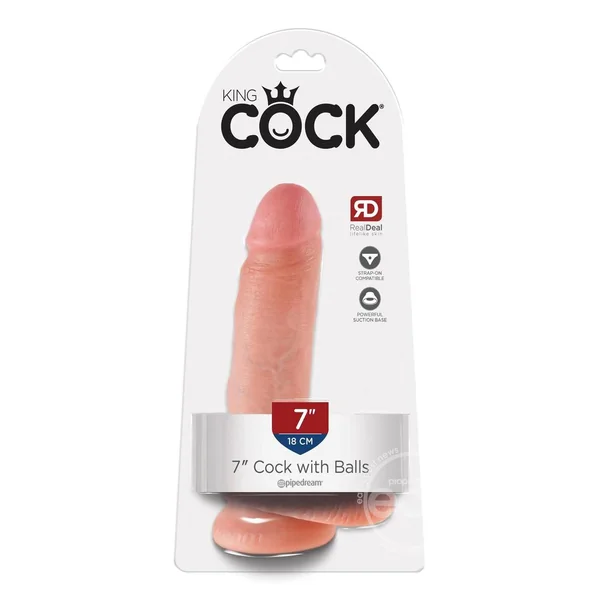 King Cock Dildo with Balls 7in