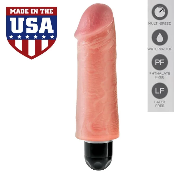 King Cock Vibrating Stiffy Realistic Dildo Vibrator Waterproof 5 Inch