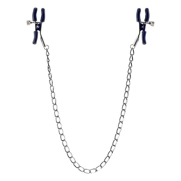 Kinx Squeeze and Please Adjustable Nipple Clamps With Chain Silver