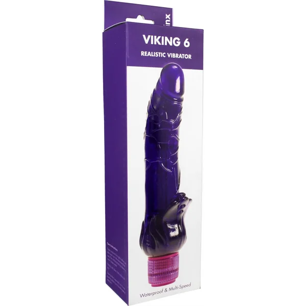 Kinx Viking 6 Realistic Silicone Vibrator Waterproof Purple 6 Inch