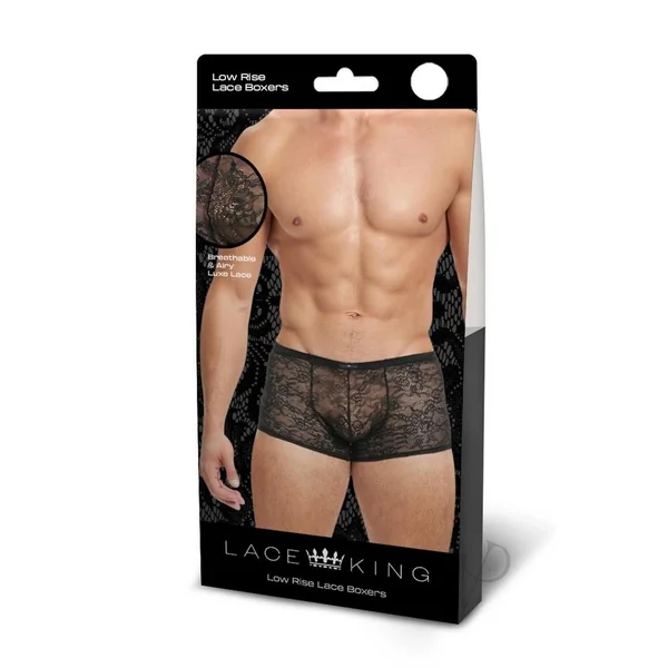 Lace King Lace Boxers - Small/Medium - Black
