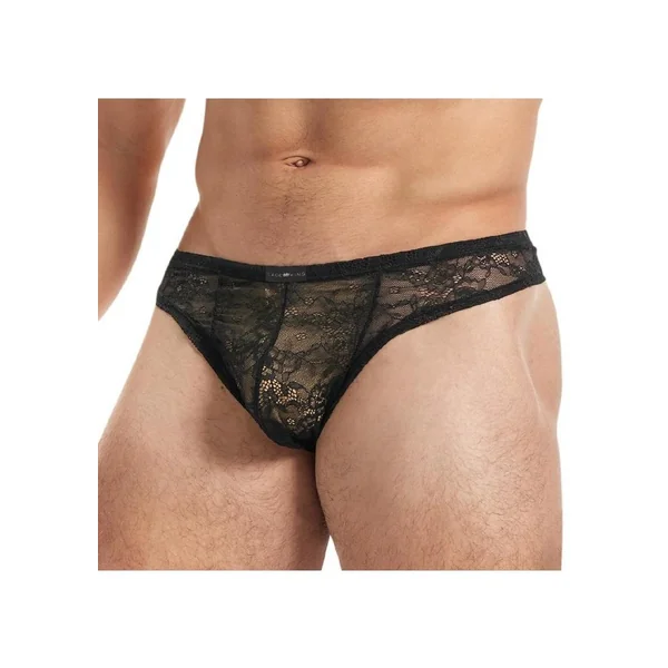 Lace King Lace Thong – S/M – Black