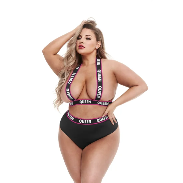 Lapdance Lingerie QUEEN Elastic High Waisted Lingerie Set