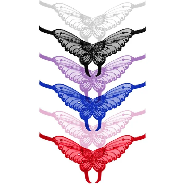 Leg Avenue Butterfly Crotchless with Pearl Sequin Detail (12 pack) – OS – Assorted