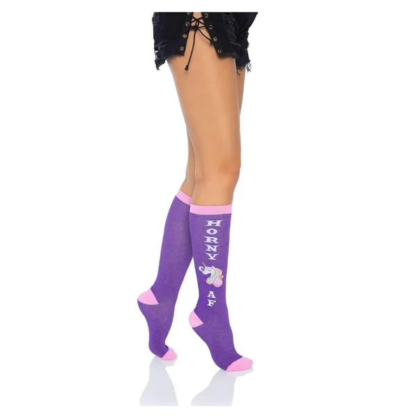 Leg Avenue Horny AF Knee Socks – O/S – Multicolor