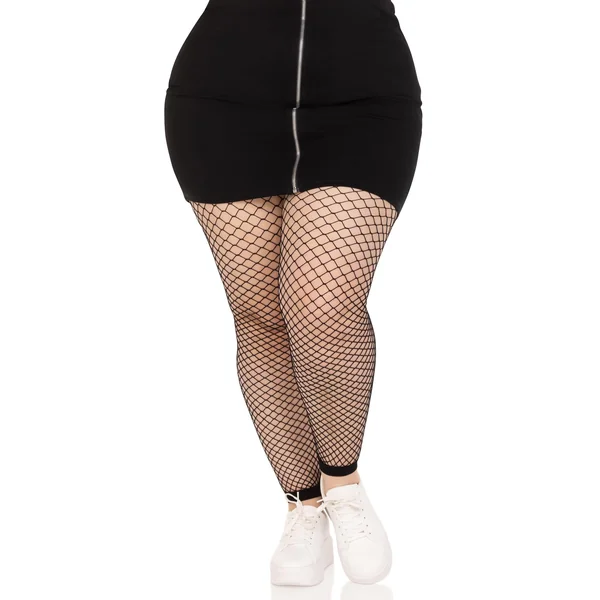 Leg Avenue Industrial Net Footless Tights Plus Size Black