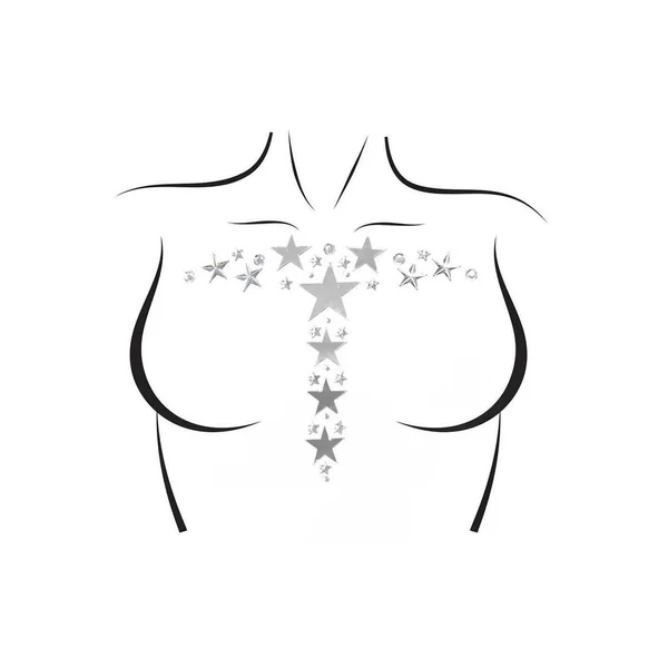 Leg Avenue Kismet Mirror Star Body Jewels Stickers and Body Glitter