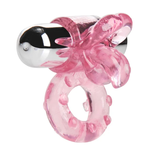 Lick Her Pierced Tongue Vibrating Cock Ring - Pink