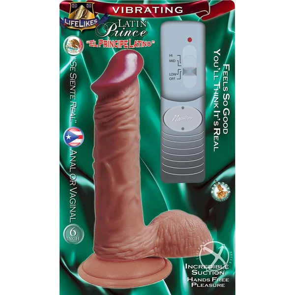 Lifelikes Vibrating Latin Prince Realistic Suction Cup Vibrating Dildo Flesh