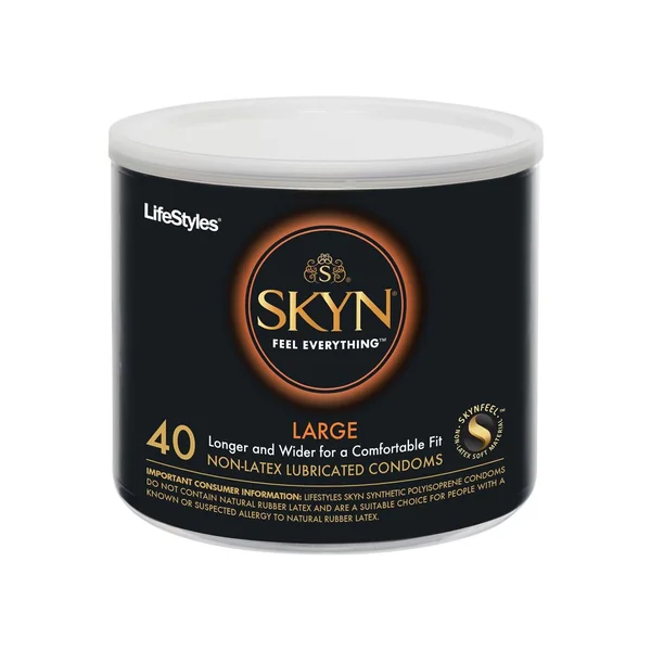 Lifestyles Skyn Large 40 Non-Latex Lubricated Condoms Bowl