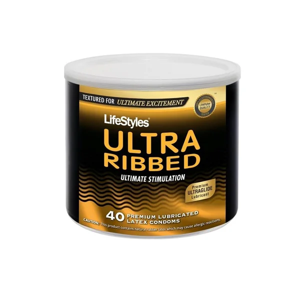 Lifestyles Ultra Ribbed 40 Condoms Bowl