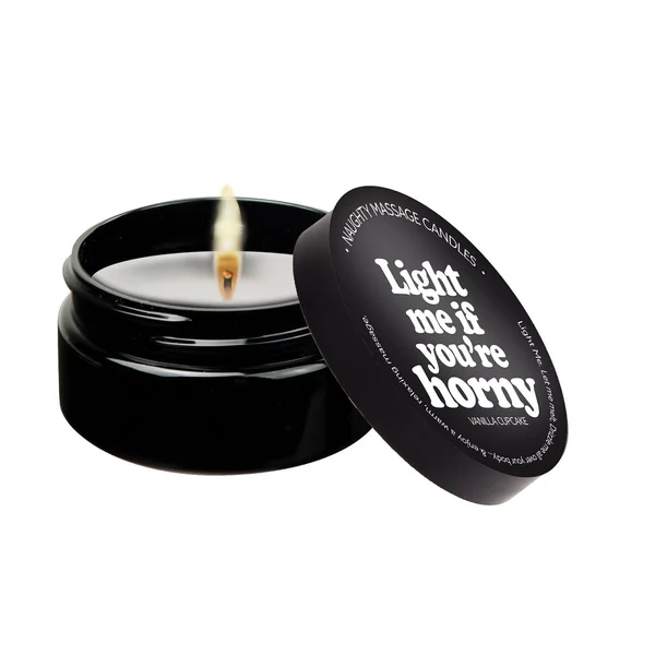 Light Me If You’re Horny – Naughty Mini Massage Candle