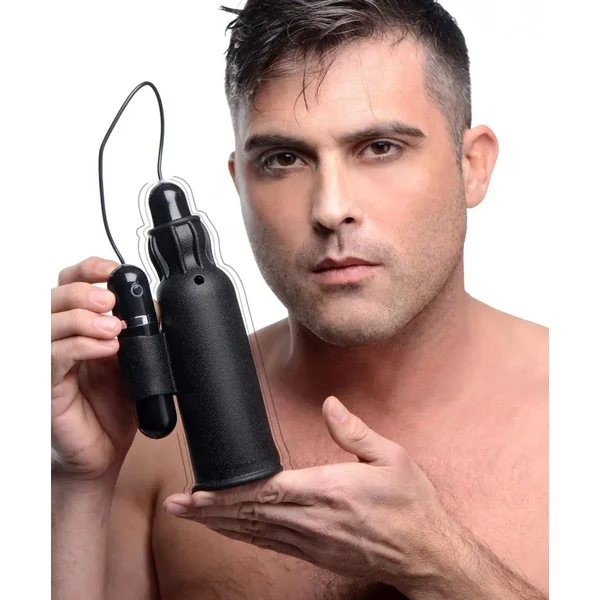 Lightning Stroke Silicone Stroker Sex Toy for Men With Vibrating Bullet