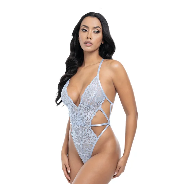 Lina Lace Halter Teddy w. Ring & Strap Details