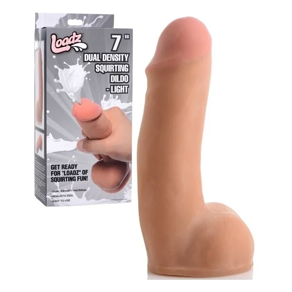 Loadz 7 Inch Dual Density Squirting Dildo With Balls