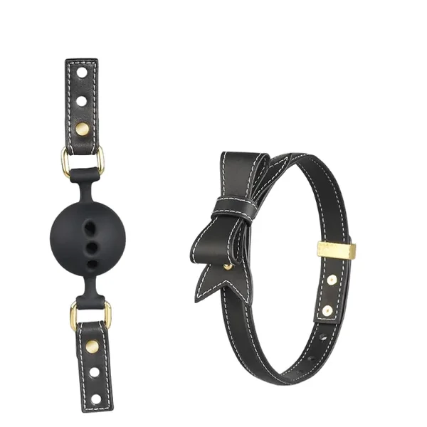 Lockink Breathable Mouth Gag with Interchangeable Butterfly-tie Collar