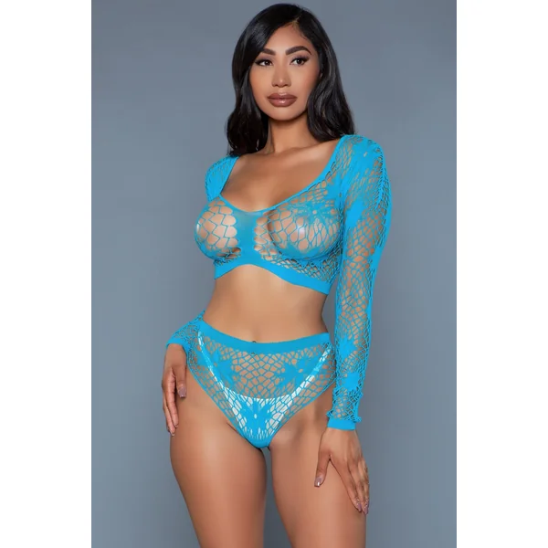 Long Sleeve Floral Net Set