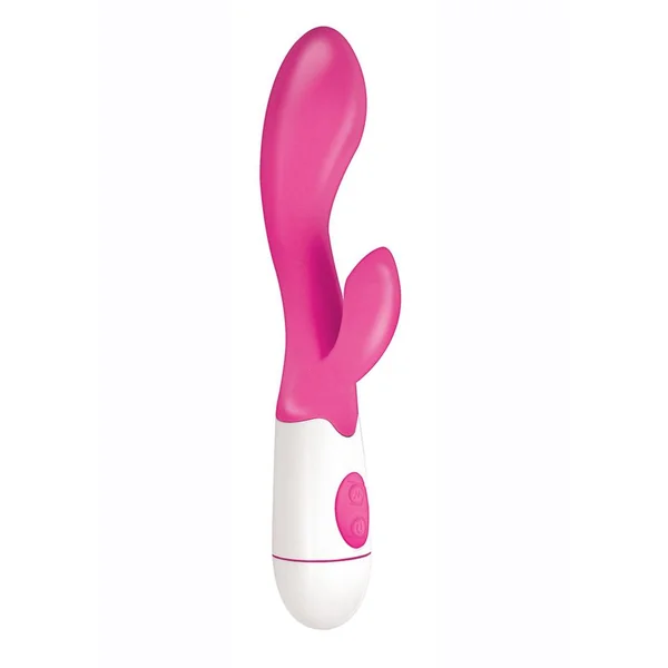 Lotus Sensual Massager #2 Silicone Rabbit Vibrator- Pink/White