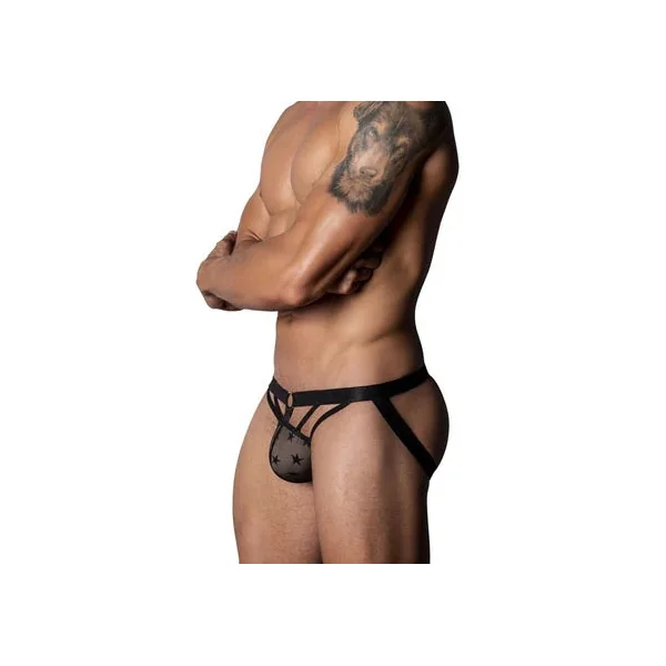 Love Star Jock with Ring by Male Power L/XL in Black