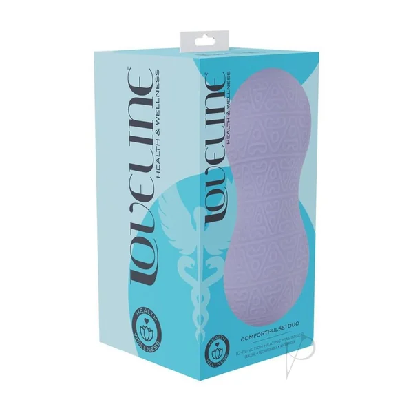 Loveline ComfortPulse 10 Function Vibrating Rechargeable Silicone Duo Massager - Lavender