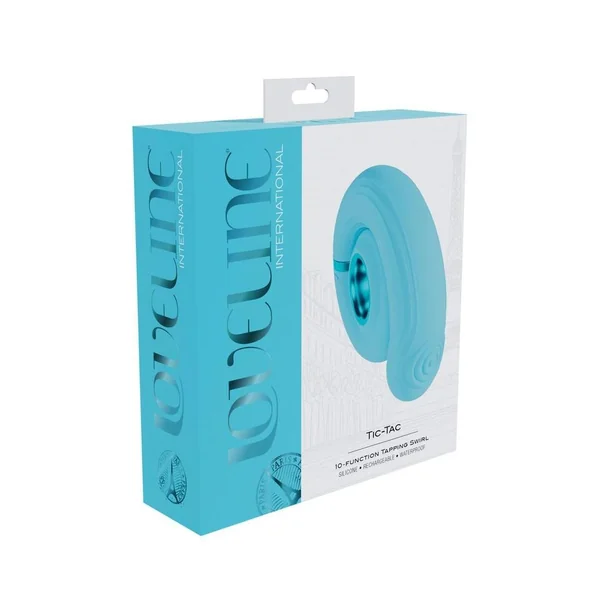 LoveLine Tic-tac Tapping Swirl Rechargeable Silicone Vibrator – Blue