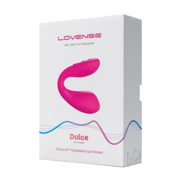 Lovense Dolce App Compatible Silicone Rechargeable Dual Vibrator - Pink