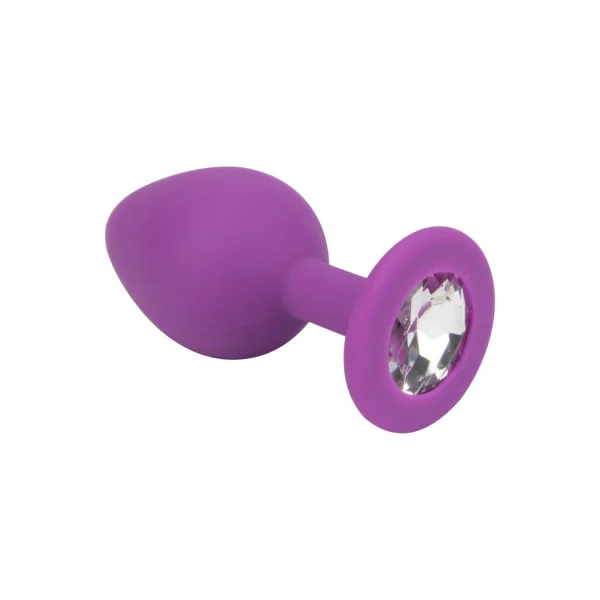 Loving Joy Jewelled Silicone Butt Plug – Purple (Medium)