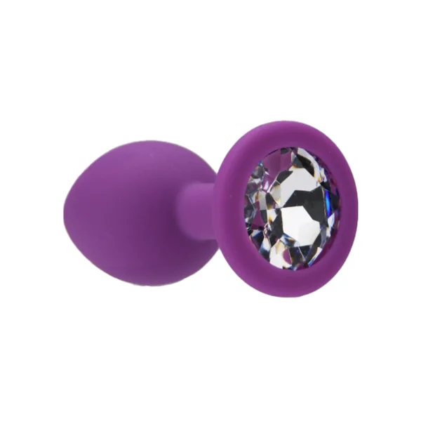 Loving Joy Jewelled Silicone Butt Plug – Purple (Small)