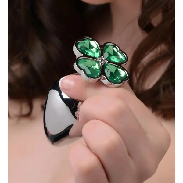 Lucky Clover Gem Metal Anal Plug - Large