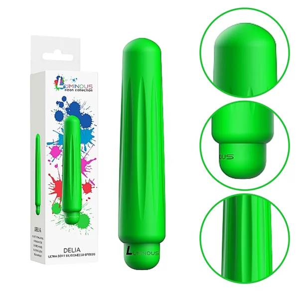 Luminous Delia Green Silicone Vibrator Pinpoint Clit Stimulator