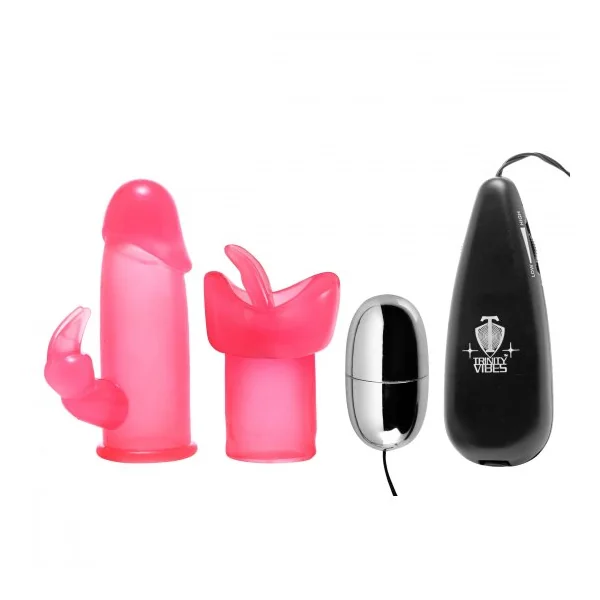 Luv Flicker Plus Vibrating Bullet with Attachments