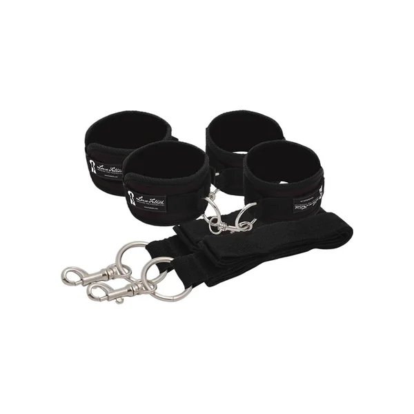 Lux Fetish Bed Spreader Restraint System (7 Piece Set) – Black