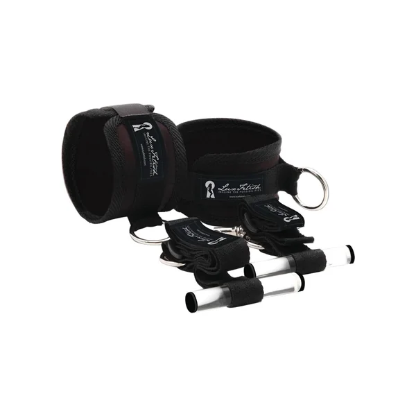 Lux Fetish Closet Cuffs Adjustable Playful Restraint System (4 piece set) – Black