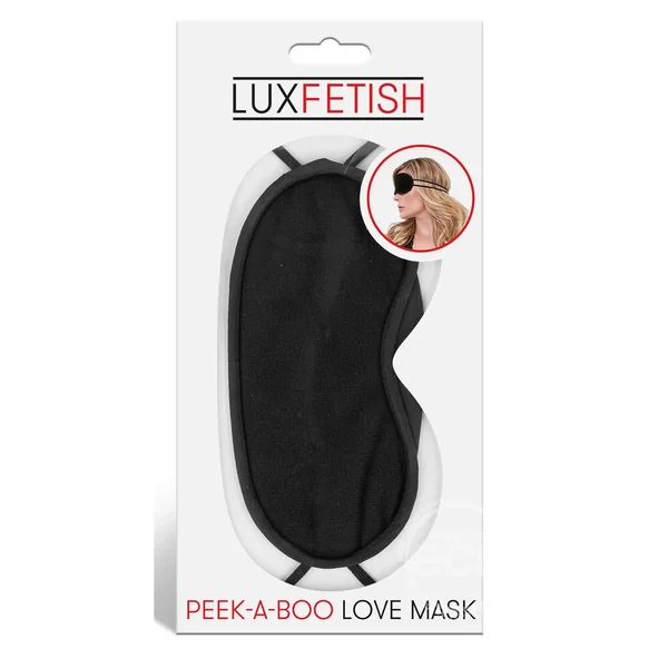 Lux Fetish Peek-A-Boo Love Mask - Black