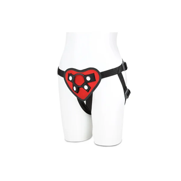 Lux Fetish Red Heart Strap-On Harness