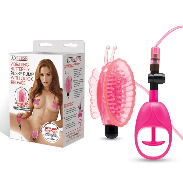 Lux Fetish Vibrating Butterfly Pussy Pump With Quick Release