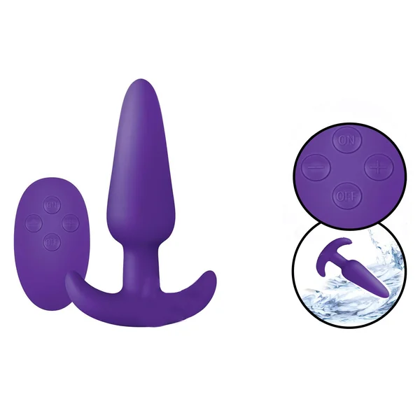 Luxe Zenith Wireless Remote Control Silicone Butt Plug USB Rechargeable Purple 3.9 Inch