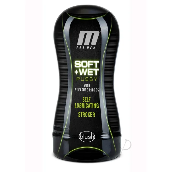 M for Men Soft and Wet Self Lubricating Masturbator Cup Ridge - Pussy - Vanilla
