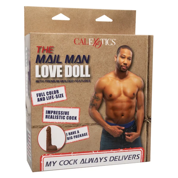 Mail Man Inflatable Male Love Doll with Penis and Anus - Chocolate