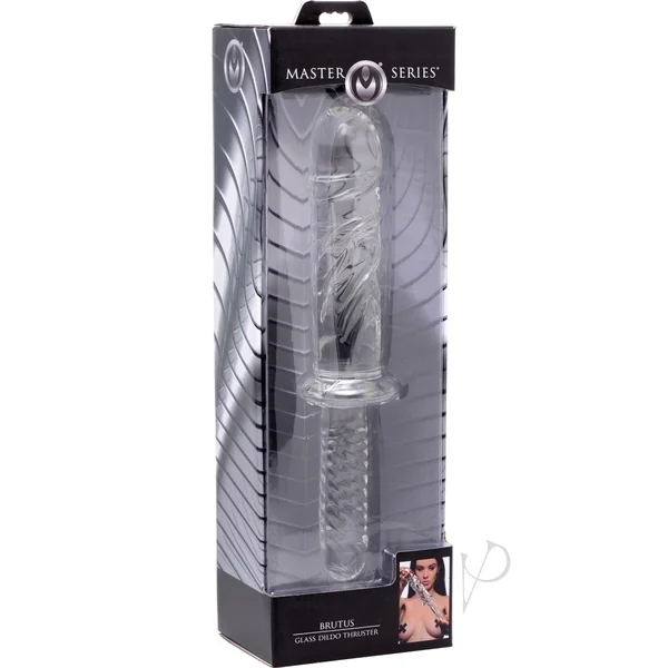 Master Series Brutus Glass Dildo Thruster - Clear