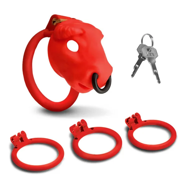 Master Series Bull Chastity Cage in Red
