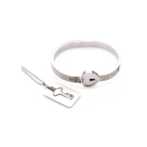 Master Series Cuffed Locking Bracelet and Key Necklace