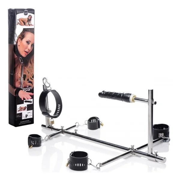 Master Series Imprisoned Metal Stockade With Dildo